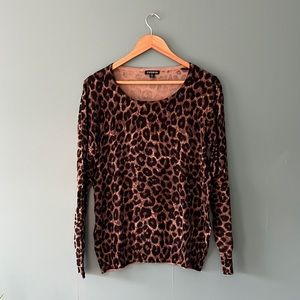 George Women’s Leopard Sweater Sz Large